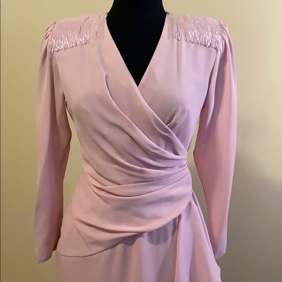 VINTAGE CLASSY ABBY KENT BLUSH COCKTAIL DRESS 4 - Picture 1 of 11